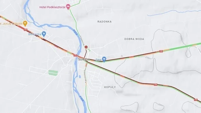 Ogromne korki po wypadku w Sulejowie