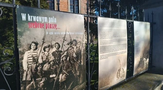 W krwawym polu srebrne ptaszę...