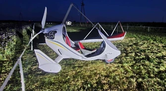 Zahaczył motolotnią o linie wysokiego napięcia