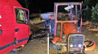 Staranował ciągnik i uciekł