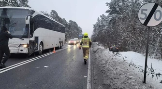 Kolizja na DK12 z udziałem piłkarzy Korony