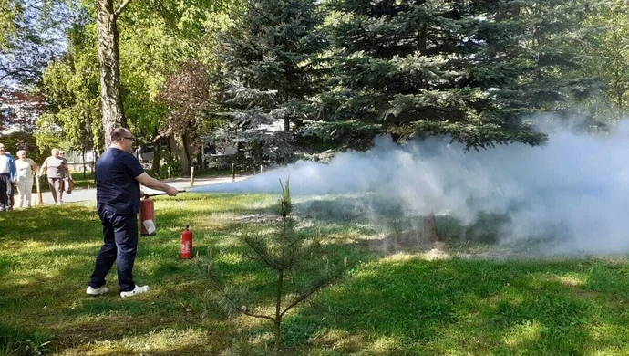 Szpitalne gaśnice poszły w ruch - ćwiczenia przeciwpożarowe w Szpitalu Wojewódzkim im. Mikołaja Kopernika