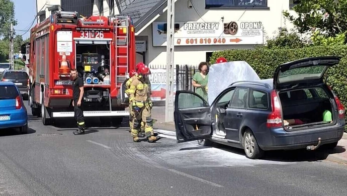 Pożar auta na Polnej