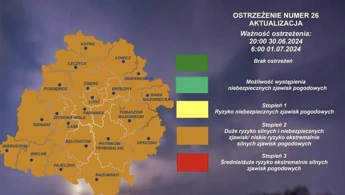 Alert pogodowy: Gwałtowne burze i bardzo silny wiatr!