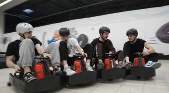 Driftujące gokardy w Focus Mall w Piotrkowie