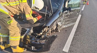 Wypadek pod Kamocinem. Jedna osoba ranna