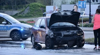 Pożar samochodu w Piotrkowie