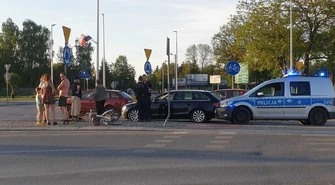 Zderzenie samochodu z rowerzystą na Rondzie Sulejowskim