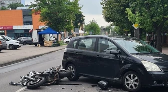 Wypadek z udziałem motocyklisty