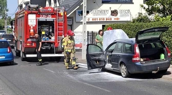 Pożar auta na Polnej