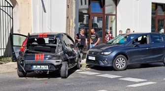 Groźnie na jednym z piotrkowskich skrzyżowań