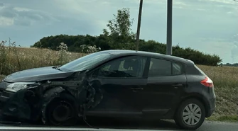 Wypadek na rondzie pod Piotrkowem