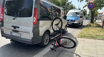 Potrącenie rowerzysty na Młynarskiej