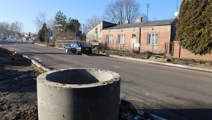 Remont ul. Wolborskiej, pierwszy odcinek prawie gotowy