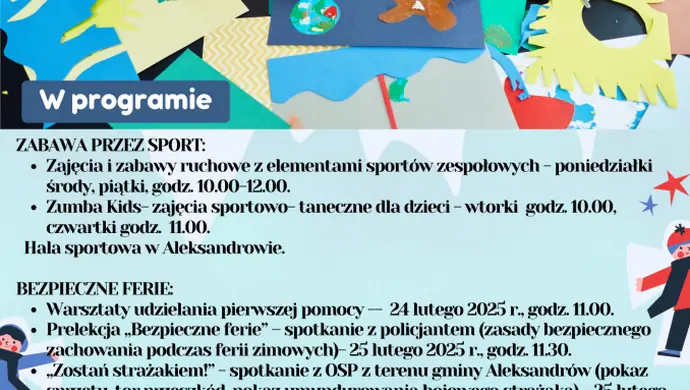 Uczniowie z Gminy Aleksandrów zostali zaproszeni przez Urząd Gminy na wspólne spędzenie ferii