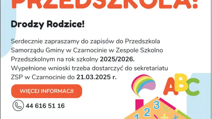 Zapisy do przedszkola!