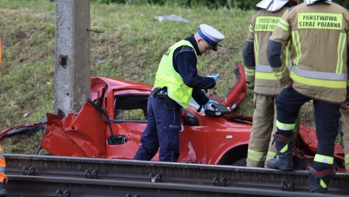 Dramat w Raciborowicach pod Piotrkowem. Jedna osoba nie żyje, drugą zabrał LPR ZDJĘCIA 
