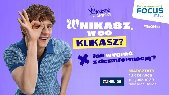 Wnikasz w co klikasz? Bezpłatne warsztaty o dezinformacji dla szkół w Focus Mall w Piotrkowie