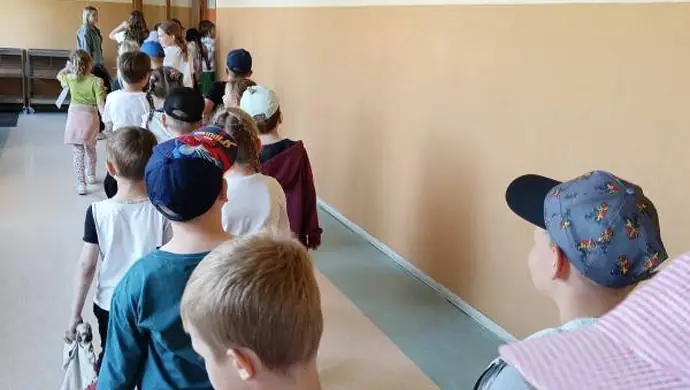 Przedszkolaki z Gorzkowic z wizytą w Szkole Podstawowej