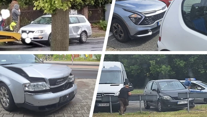 Kolizje na Sulejowskiej i w Sulejowie. Ucieczka i nieoznakowany radiowóz