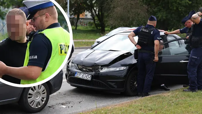 Pijany kierowca spowodował wypadek w centrum Piotrkowa. Miał ponad 2,2 promila!