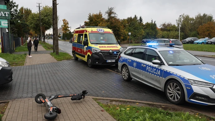 Wypadek z udziałem hulajnogisty na Wojska Polskiego