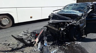 Wypadek na DK12 przed skrzyżowaniem z ulicą Kleszcz