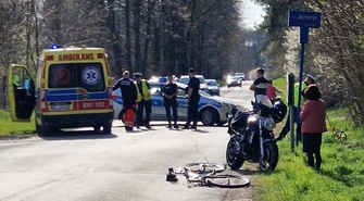 Zderzenie motocykla z rowerem na Wierzejskiej