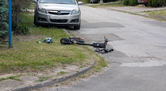 Wypadek z udziałem hulajnogisty na Włókienniczej