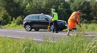 Wypadek na DK74 przed Jaksonkiem