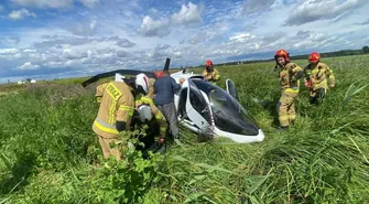Wiatrakowiec rozbił się pod Piotrkowem. Pasażer zabrany przez LPR