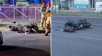 Niebezpieczny sobotni wieczór w Piotrkowie. Dwa wypadki z udziałem motocyklistów
