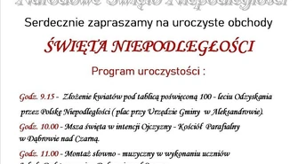 Gmina Aleksandrów zaprasza na obchody Święta Niepodległości 