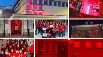 Piękna akcja dla dzieci. Piotrków i region w czerwieni ZDJĘCIA