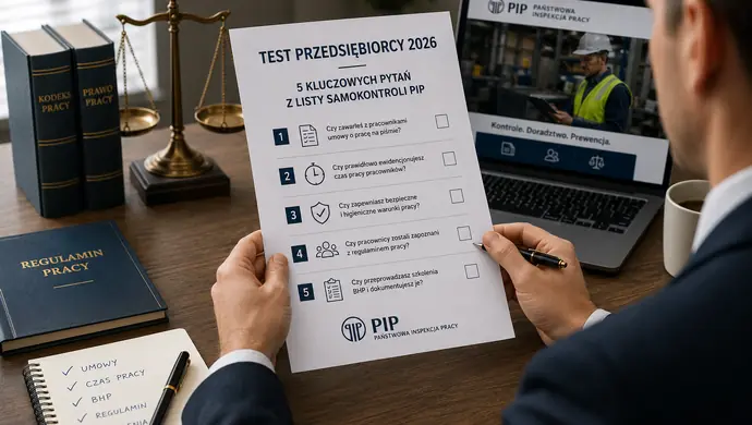Test Przedsiębiorcy 2026 – 5 kluczowych pytań z listy samokontroli PIP