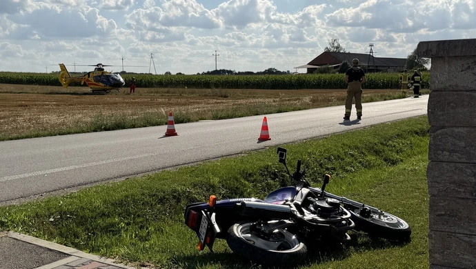 Motocyklista bez prawa jazdy i 6-latka ranni w wypadku. Lądował śmigłowiec LPR