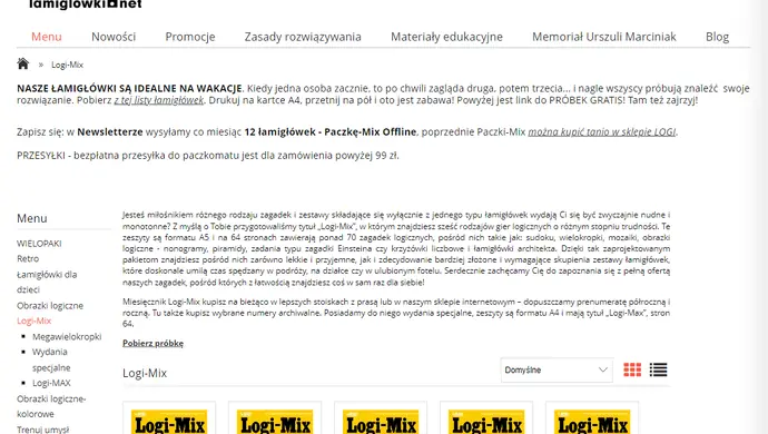 Co zawierają zestawy łamigłówek wydawnictwa Logi?