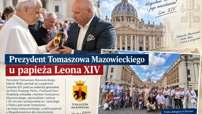 Prezydent Tomaszowa u papieża Leona XIV. Przekazał mu wyjątkowy prezent