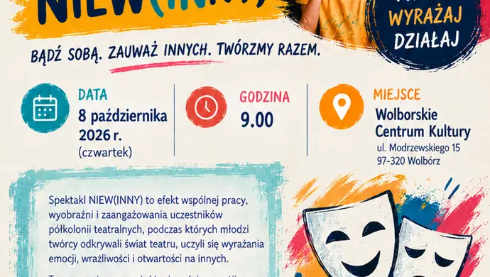 Zapraszamy na spektakl „NIEW(INNY)” w WCK w Wolborzu
