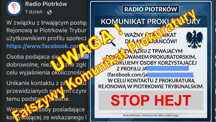 „Komunikat Prokuratury”, którego prokuratura nie wydała. Rzecznik dementuje