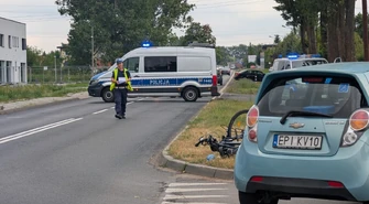 Utrudnienia na ul. Łódzkiej po zdarzeniu z udziałem rowerzysty