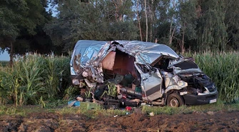 Mercedes uderzył w drzewo i wpadł w kukurydzę. Kierowca miał ponad 2,5 promila