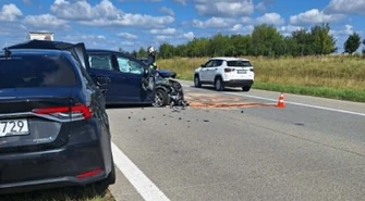 Zderzenie dwóch osobówek i ciężarówki na A1 w stronę Gdańska