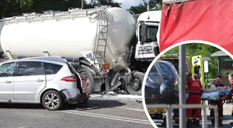 Tir wjechał w osobówkę i ciężarówkę na DK12. Kilkuletni chłopiec zabrany przez LPR