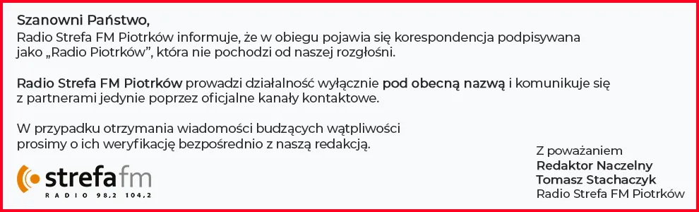 Strefa FM oświadczenie